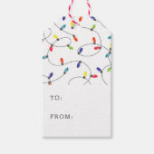 kerstlamppatroon cadeaulabel (Voorkant)