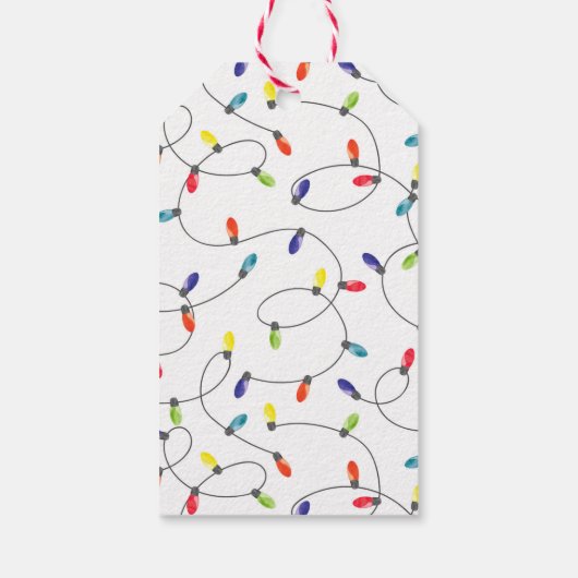 kerstlamppatroon cadeaulabel (Achterkant)