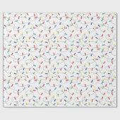 kerstlamppatroon cadeaupapier (Vlak)