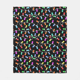 kerstlamppatroon fleece deken