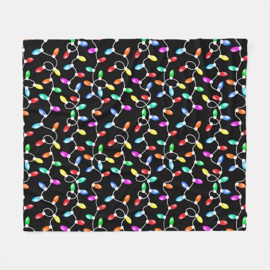 kerstlamppatroon fleece deken (Voorkant (Horizontaal))