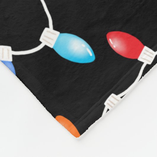 kerstlamppatroon fleece deken (Hoek)