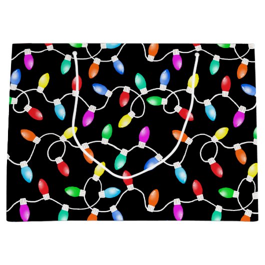 kerstlamppatroon groot cadeauzakje (Voorkant)