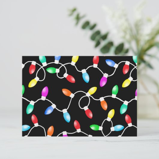 kerstlamppatroon kaart (Staand voorkant)