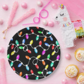 kerstlamppatroon papieren bordje (Feest)