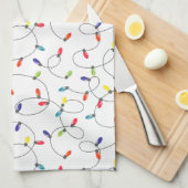 kerstlamppatroon theedoek (Quarter Fold)