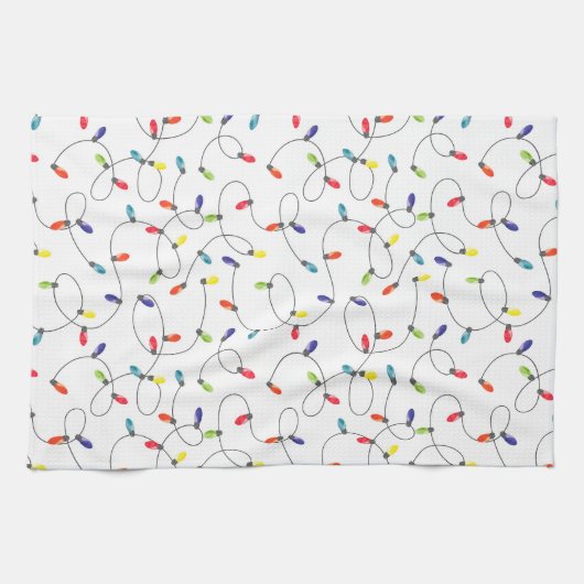 kerstlamppatroon theedoek (Horizontaal)