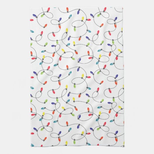 kerstlamppatroon theedoek (Verticaal)