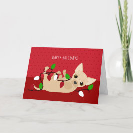 Kerstlamprood Feestdagen Kaart