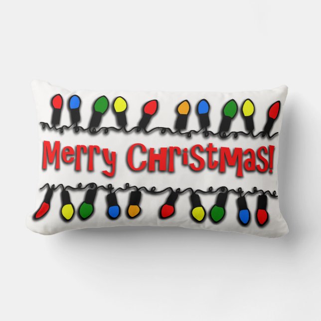 Kerstlampveeg Decor Lumbar Pillow Kussen (Voorkant)
