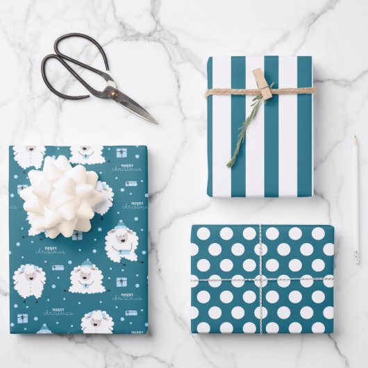 kerstlampverloopplaat set van 3 inpakpapier vel (Voorkant)