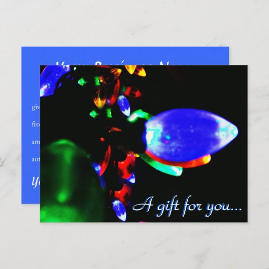 kerstlampvoet briefkaart (Voorkant / Achterkant)