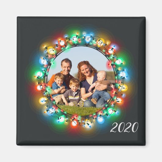 Kerstlamsfeestdag foto met jaar magneet (Voorkant)