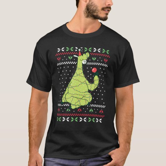 Kerstlamskerstlama llama lelijke kerstbekers t-shirt (Voorkant)