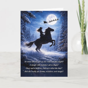Kerstland Country Western Cowgirl met Kerstman Kaart