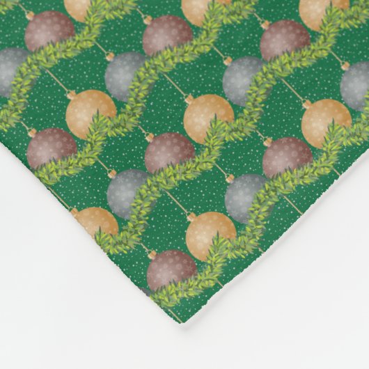 Kerstland en vakantiepatroon voor ornamenten fleece deken (Hoek)