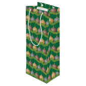 Kerstland en vakantiepatroon voor ornamenten wijn cadeautas (Achterkant Gekanteld)