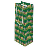 Kerstland en vakantiepatroon voor ornamenten wijn cadeautas (Voorkant Gekanteld)