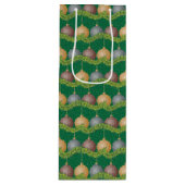 Kerstland en vakantiepatroon voor ornamenten wijn cadeautas (Voorkant)