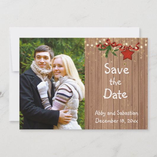 Kerstland Foto slaat de datum op Save The Date (Voorkant)