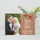Kerstland Foto slaat de datum op Save The Date (Staand voorkant)