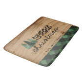 Kerstland Gepland kerstfeest Familienaam Hout Badmat (Gekanteld)