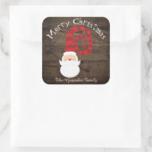 Kerstland Hout Santa Rustiek Vierkante Sticker (Tas)