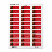 Kerstland labels, rode plaid, Poinsettia labels (Full Sheet)