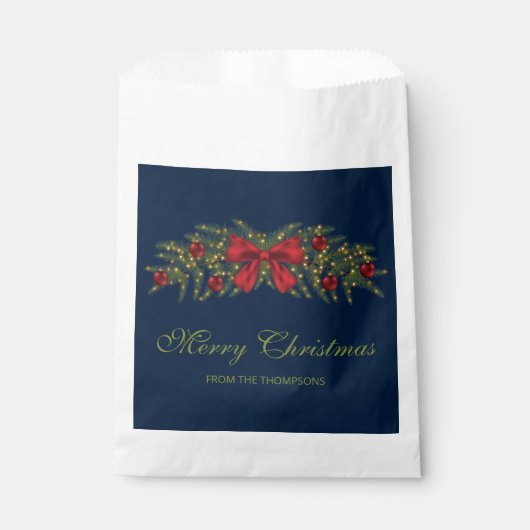 Kerstland met een rode buik en Baubles Bedankzakje (Voorkant)