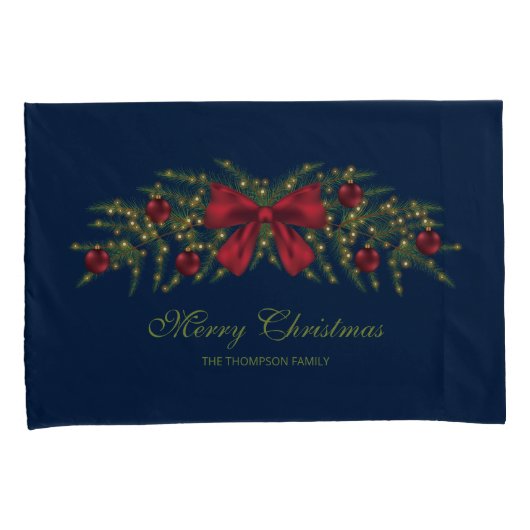 Kerstland met een rode buik en Baubles Kussensloop (Voorkant-Rechts)