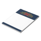 Kerstland met een rode buik en Baubles Notitieblok (Linkerzijde)