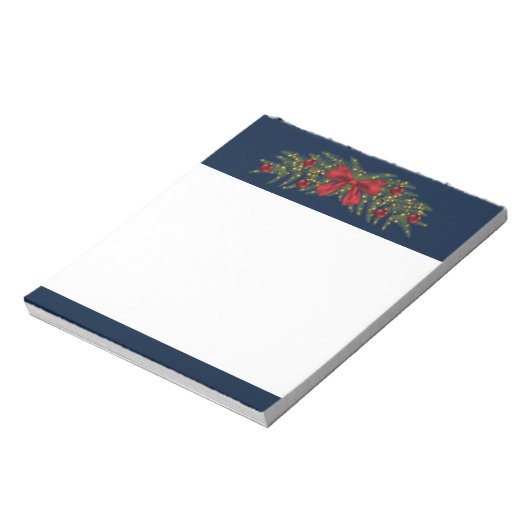 Kerstland met een rode buik en Baubles Notitieblok (Linkerzijde)