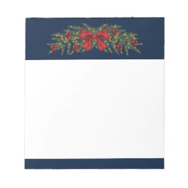 Kerstland met een rode buik en Baubles Notitieblok