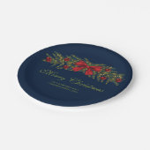 Kerstland met een rode buik en Baubles Papieren Bordje (Gekanteld)