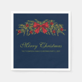 Kerstland met een rode buik en Baubles Servet