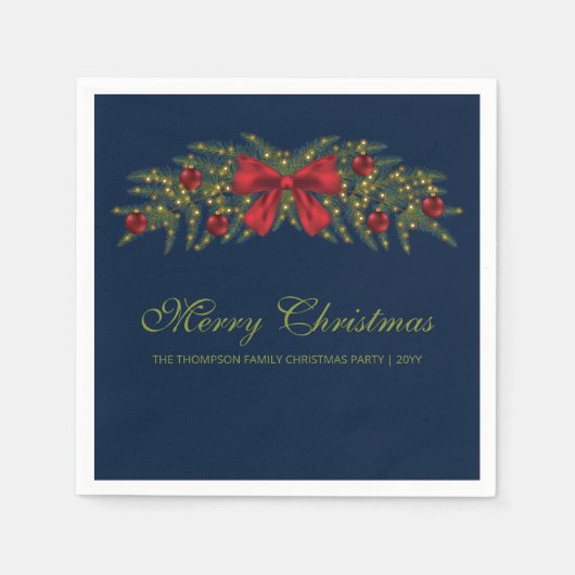 Kerstland met een rode buik en Baubles Servet (Voorkant)