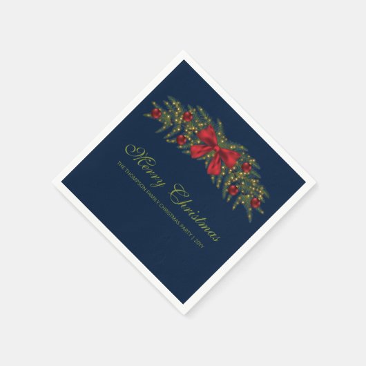 Kerstland met een rode buik en Baubles Servet (Hoek)