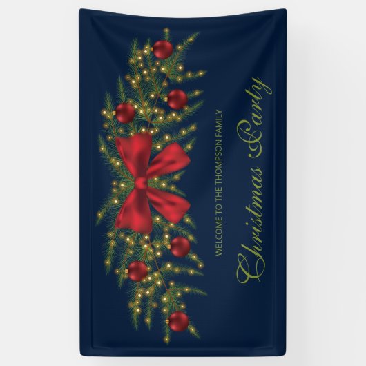 Kerstland met een rode buik en Baubles Spandoek (Verticaal)