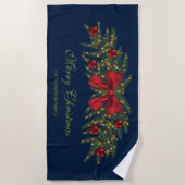 Kerstland met een rode buik en Baubles Strandlaken (Voorkant)