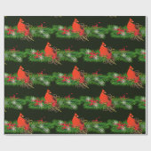 Kerstland met kardinale vogelpest cadeaupapier (Vlak)