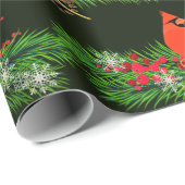 Kerstland met kardinale vogelpest cadeaupapier (Rol Hoek)