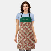 Kerstland Ster Quiltblokken Schort (Gedragen)