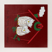 Kerstland van de uil vakantie legpuzzel (Horizontaal)