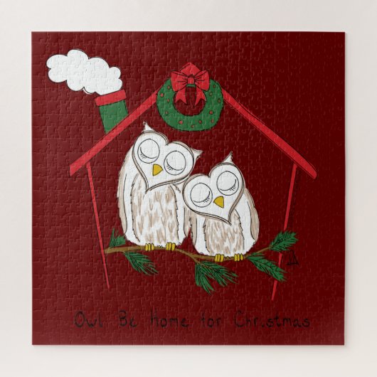 Kerstland van de uil vakantie legpuzzel (Verticaal)