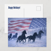 Kerstland Western Paarden Briefkaart (Voorkant / Achterkant)