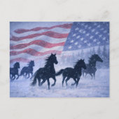 Kerstland Western Paarden Briefkaart (Voorkant)
