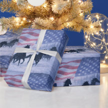 Kerstland Westerse Paarden Amerikaanse Vlag