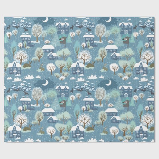 Kerstlandschap Cadeaupapier (Vlak)