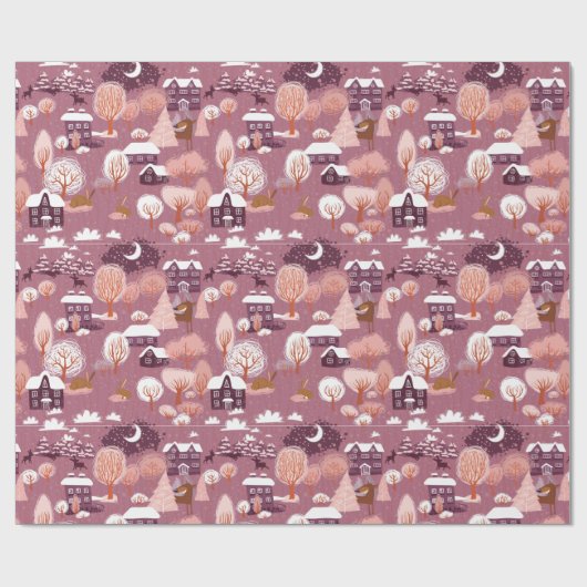 Kerstlandschap Cadeaupapier (Vlak)