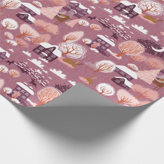 Kerstlandschap Cadeaupapier (Hoek)